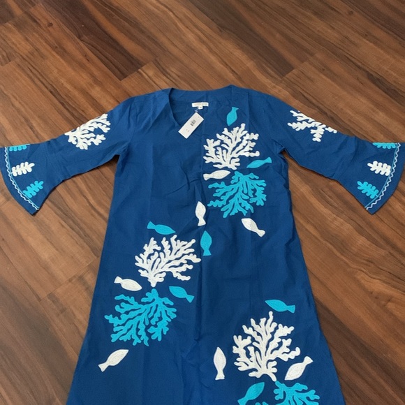 New Debbie Katz Agua Tunic Embroidered Beach Cover Up/ Dress - Picture 4 of 15